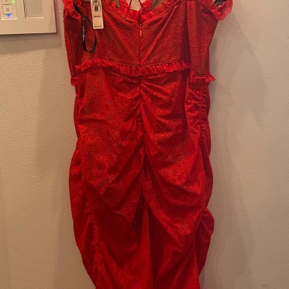 For love and lemons x VS Red Lace MIDI Dress Size: Medium - Picture 6 of 7